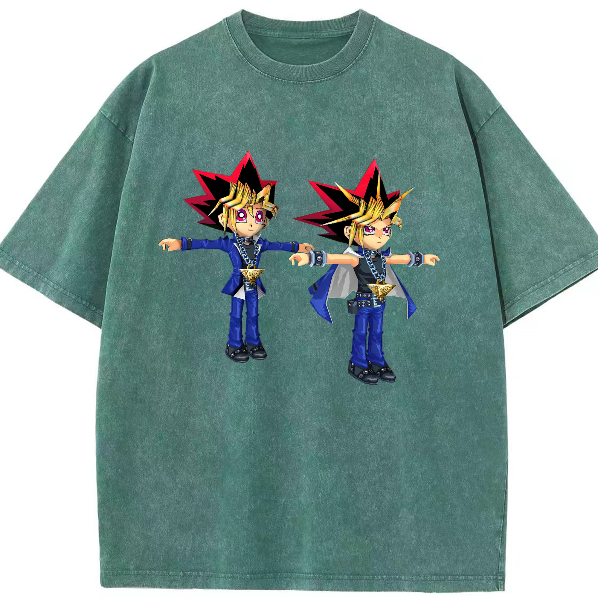 （画像用） 遊☆戯☆王 Yu-Gi-Oh! 綿100% ヴィンテージ風 半袖Tシャツ（フロントプリント）